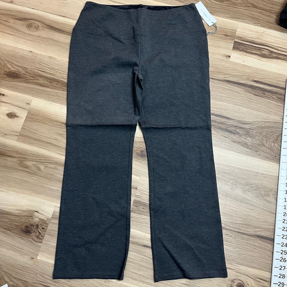 Liz Claiborne Bootcut Legging Womens 1X Charcoal Heather Secretly Slimming Pants